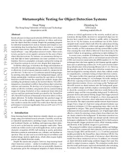 Metamorphic Testing for Object Detection Systems