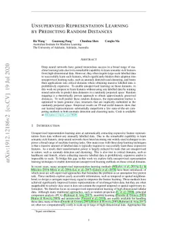 Unsupervised Representation Learning by Predicting Random Distances