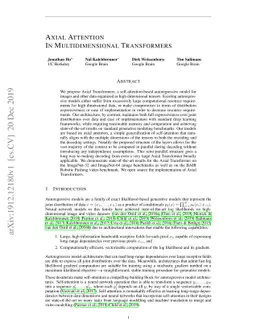 Axial Attention in Multidimensional Transformers