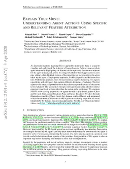 Explain Your Move: Understanding Agent Actions Using Specific and
  Relevant Feature Attribution