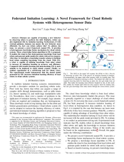 Federated Imitation Learning: A Novel Framework for Cloud Robotic
  Systems with Heterogeneous Sensor Data