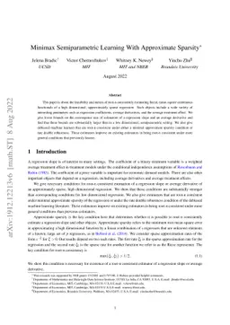 Minimax Semiparametric Learning With Approximate Sparsity