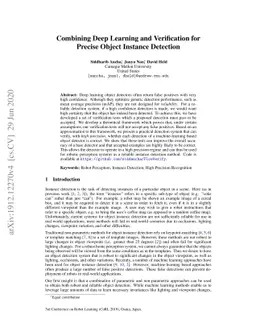 Combining Deep Learning and Verification for Precise Object Instance
  Detection