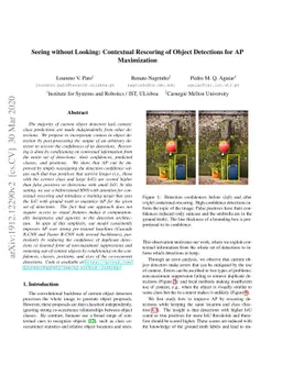 Seeing without Looking: Contextual Rescoring of Object Detections for AP
  Maximization