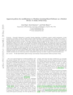 Approval policies for modifications to Machine Learning-Based Software
  as a Medical Device: A study of bio-creep