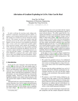 Alleviation of Gradient Exploding in GANs: Fake Can Be Real