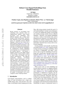 Robust Cross-lingual Embeddings from Parallel Sentences