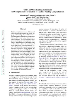 ORB: An Open Reading Benchmark for Comprehensive Evaluation of Machine
  Reading Comprehension