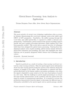 Glottal Source Processing: from Analysis to Applications