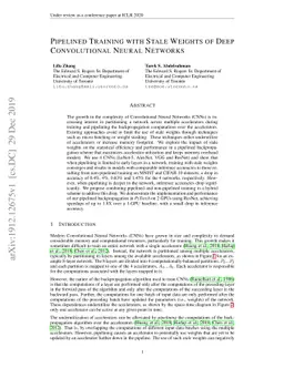 Pipelined Training with Stale Weights of Deep Convolutional Neural
  Networks