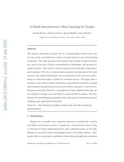 A Gentle Introduction to Deep Learning for Graphs