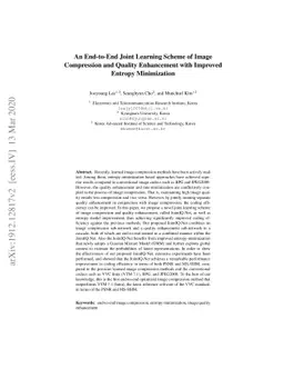 An End-to-End Joint Learning Scheme of Image Compression and Quality
  Enhancement with Improved Entropy Minimization