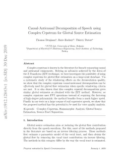Causal-Anticausal Decomposition of Speech using Complex Cepstrum for
  Glottal Source Estimation