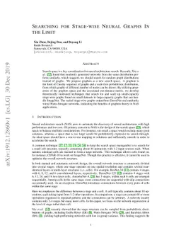 Searching for Stage-wise Neural Graphs In the Limit