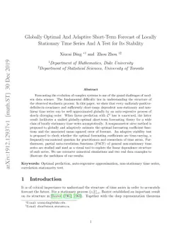 Globally Optimal And Adaptive Short-Term Forecast of Locally Stationary
  Time Series And A Test for Its Stability