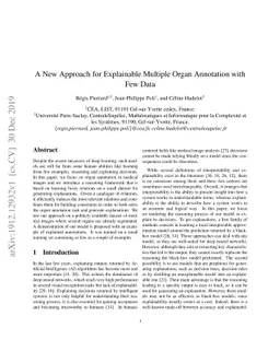 A New Approach for Explainable Multiple Organ Annotation with Few Data