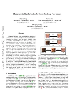 Characteristic Regularisation for Super-Resolving Face Images