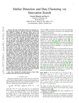 Outlier Detection and Data Clustering via Innovation Search
