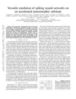 Versatile emulation of spiking neural networks on an accelerated
  neuromorphic substrate