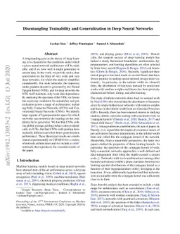Disentangling Trainability and Generalization in Deep Neural Networks
