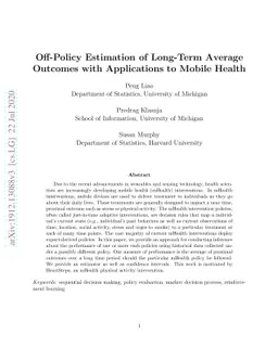Off-Policy Estimation of Long-Term Average Outcomes with Applications to
  Mobile Health