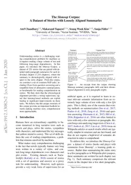 The Shmoop Corpus: A Dataset of Stories with Loosely Aligned Summaries