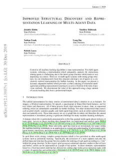 Improved Structural Discovery and Representation Learning of Multi-Agent
  Data