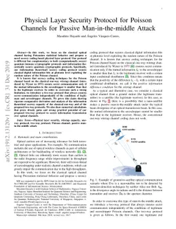 Physical Layer Security Protocol for Poisson Channels for Passive
  Man-in-the-middle Attack