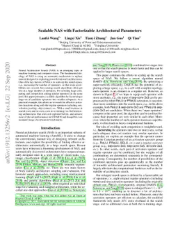 Scalable NAS with Factorizable Architectural Parameters