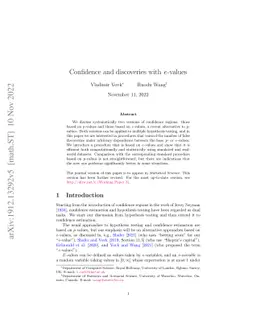 Confidence and discoveries with e-values