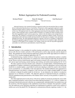 Robust Aggregation for Federated Learning