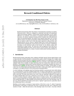 Reward-Conditioned Policies