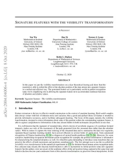Signature features with the visibility transformation