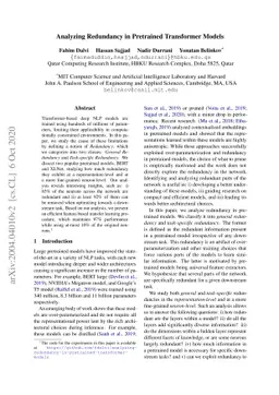 Analyzing Redundancy in Pretrained Transformer Models