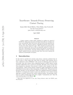 TraceSecure: Towards Privacy Preserving Contact Tracing