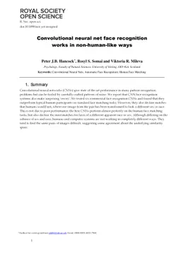 Convolutional neural net face recognition works in non-human-like ways