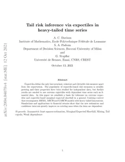 Tail risk inference via expectiles in heavy-tailed time series