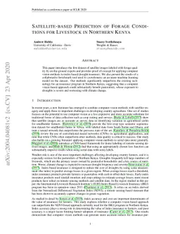 Satellite-based Prediction of Forage Conditions for Livestock in
  Northern Kenya