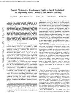 Beyond Photometric Consistency: Gradient-based Dissimilarity for
  Improving Visual Odometry and Stereo Matching