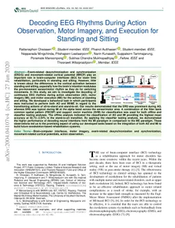 Decoding EEG Rhythms During Action Observation, Motor Imagery, and
  Execution for Standing and Sitting