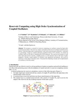 Reservoir Computing using High Order Synchronization of Coupled
  Oscillators