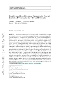 DeepStreamCE: A Streaming Approach to Concept Evolution Detection in
  Deep Neural Networks