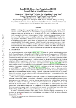 LadaBERT: Lightweight Adaptation of BERT through Hybrid Model
  Compression