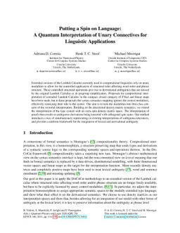 Putting a Spin on Language: A Quantum Interpretation of Unary
  Connectives for Linguistic Applications