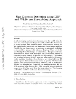 Skin Diseases Detection using LBP and WLD- An Ensembling Approach
