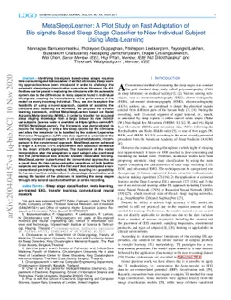 MetaSleepLearner: A Pilot Study on Fast Adaptation of Bio-signals-Based
  Sleep Stage Classifier to New Individual Subject Using Meta-Learning