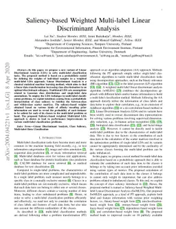 Saliency-based Weighted Multi-label Linear Discriminant Analysis