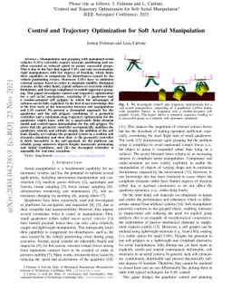 Control and Trajectory Optimization for Soft Aerial Manipulation