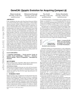 GeneCAI: Genetic Evolution for Acquiring Compact AI