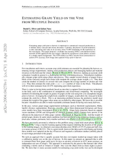 Estimating Grape Yield on the Vine from Multiple Images
